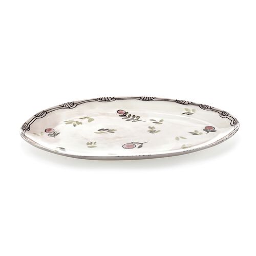 Marni Midnight Flowers Small Oval Plate - Mirtillo Nude